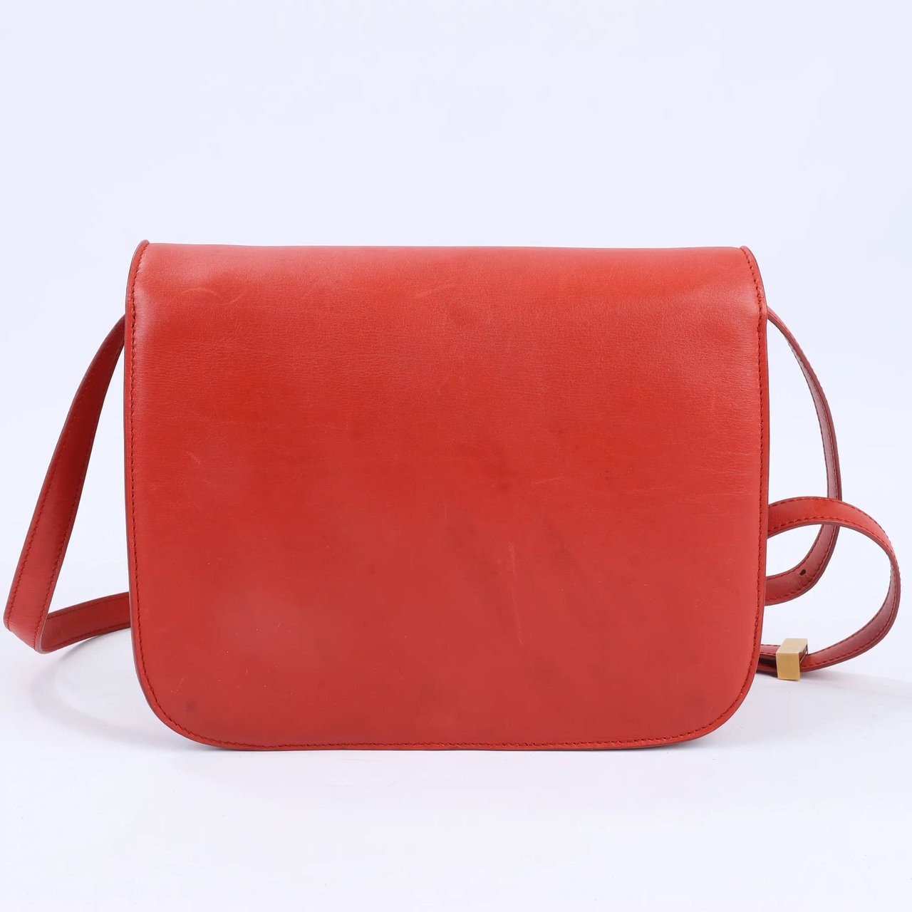 Celine CELINE Classic Box Medium Leather Shoulder Bag in Red (Marketplaces) Rood