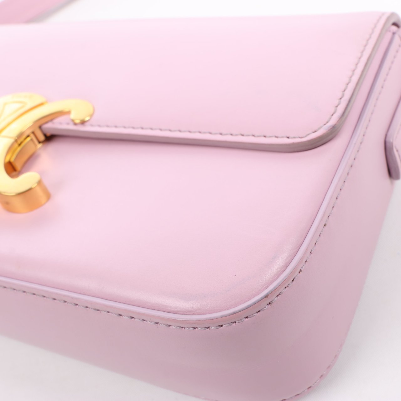 Celine Celine Triomphe Smooth Leather Small Shoulder Bag in Pink Roze