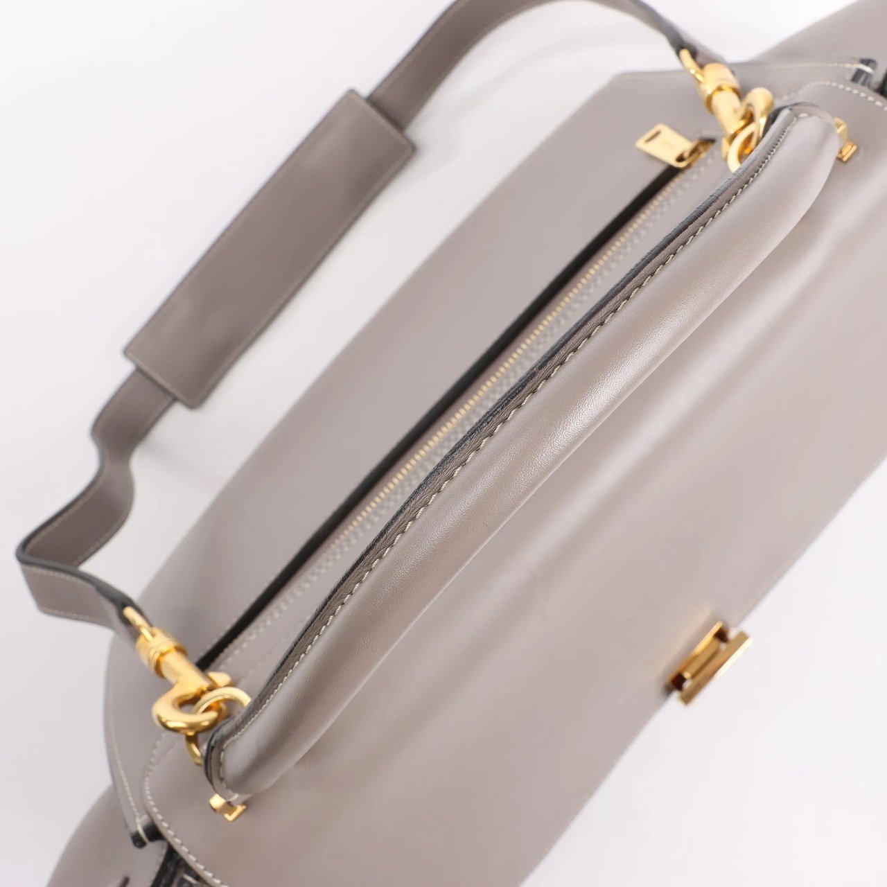 Celine CELINE Trapeze Leather x Suede 2Way Handbag in Gray Grijs