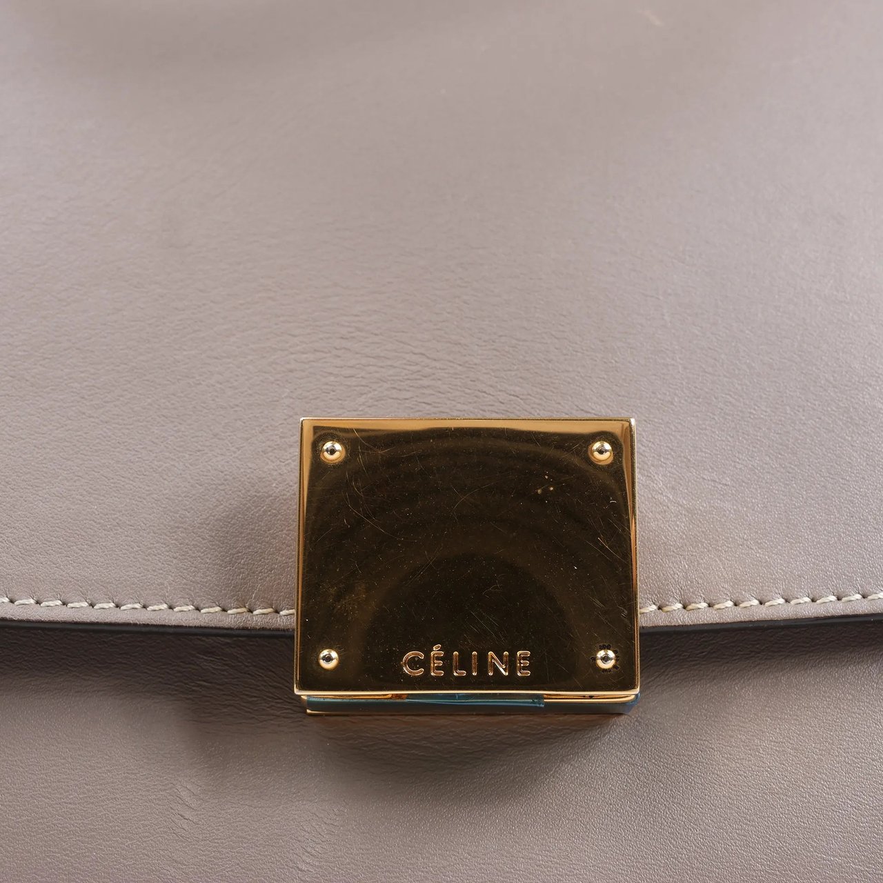 Celine CELINE Trapeze Leather x Suede 2Way Handbag in Gray Grijs