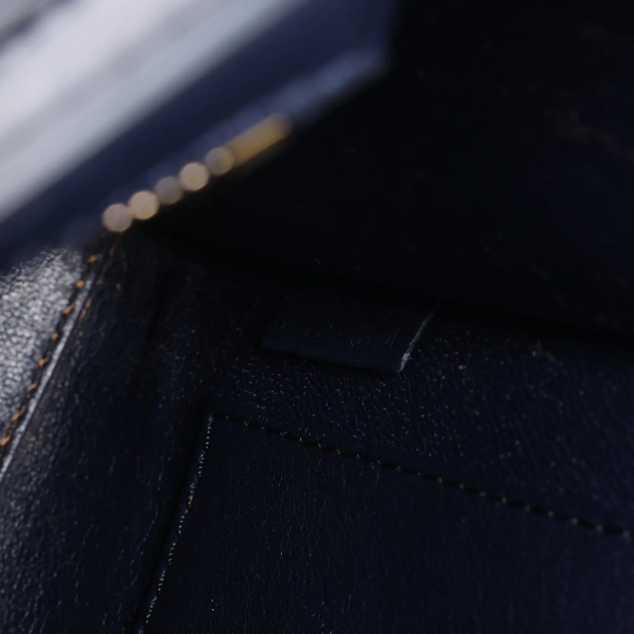 Celine CELINE Nano Luggage Leather 2Way Handbag in Navy Blue Navy