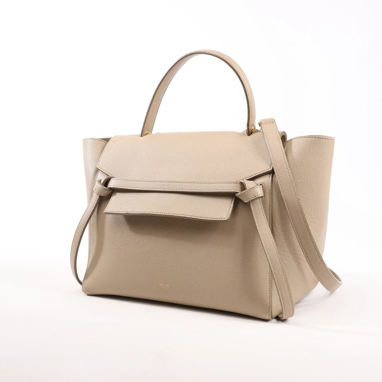 Celine Celine Belt Bag Mini Leather 2way Handbag in Beige Beige
