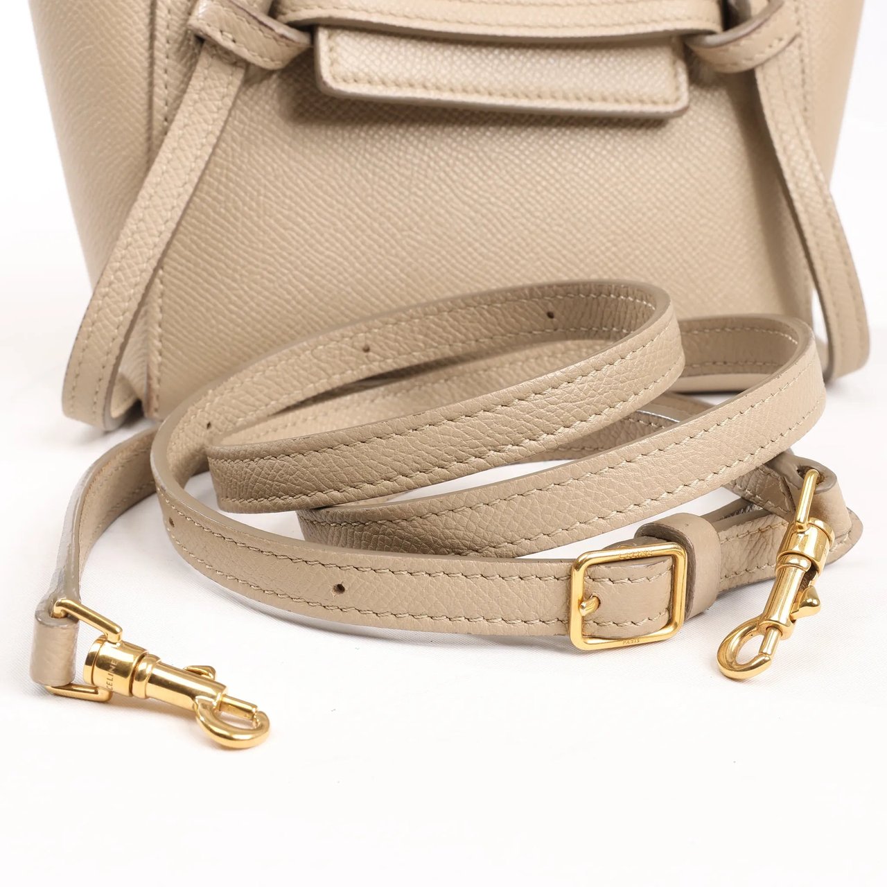 Celine Celine Belt Bag Pico Leather 2way Handbag in Beige Beige
