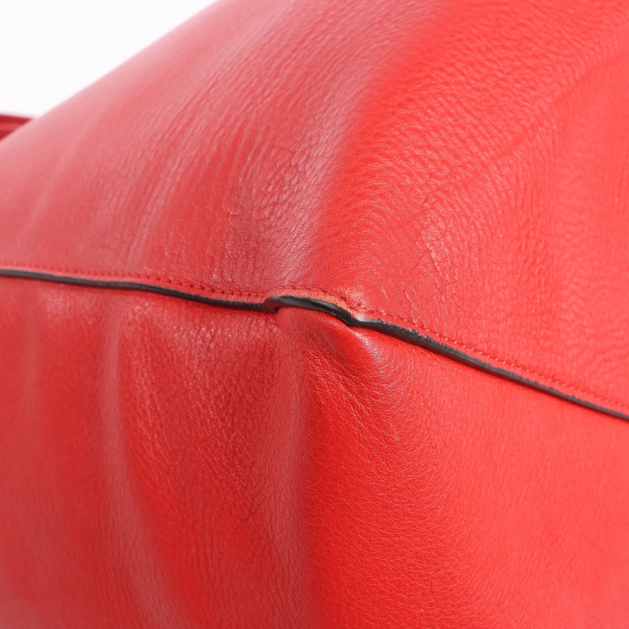 Celine Celine Cabas Phantom Large Leather Shoulder Bag in Red Rood