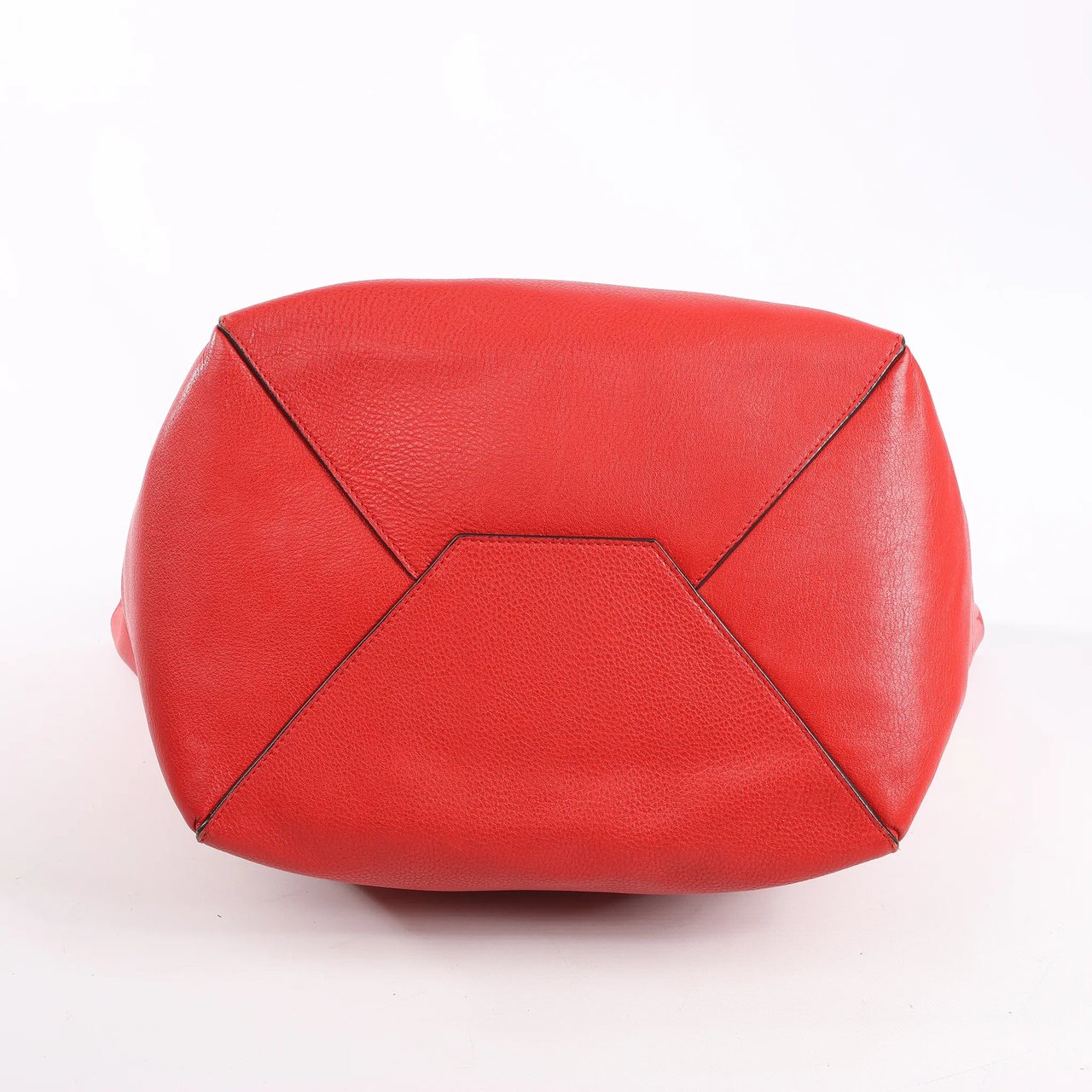 Celine Celine Cabas Phantom Large Leather Shoulder Bag in Red Rood