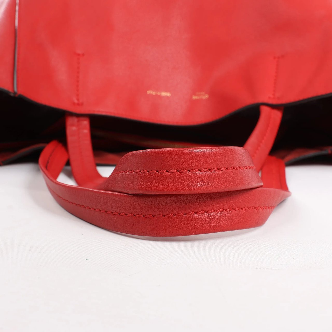 Celine Celine Cabas Phantom Large Leather Shoulder Bag in Red Rood