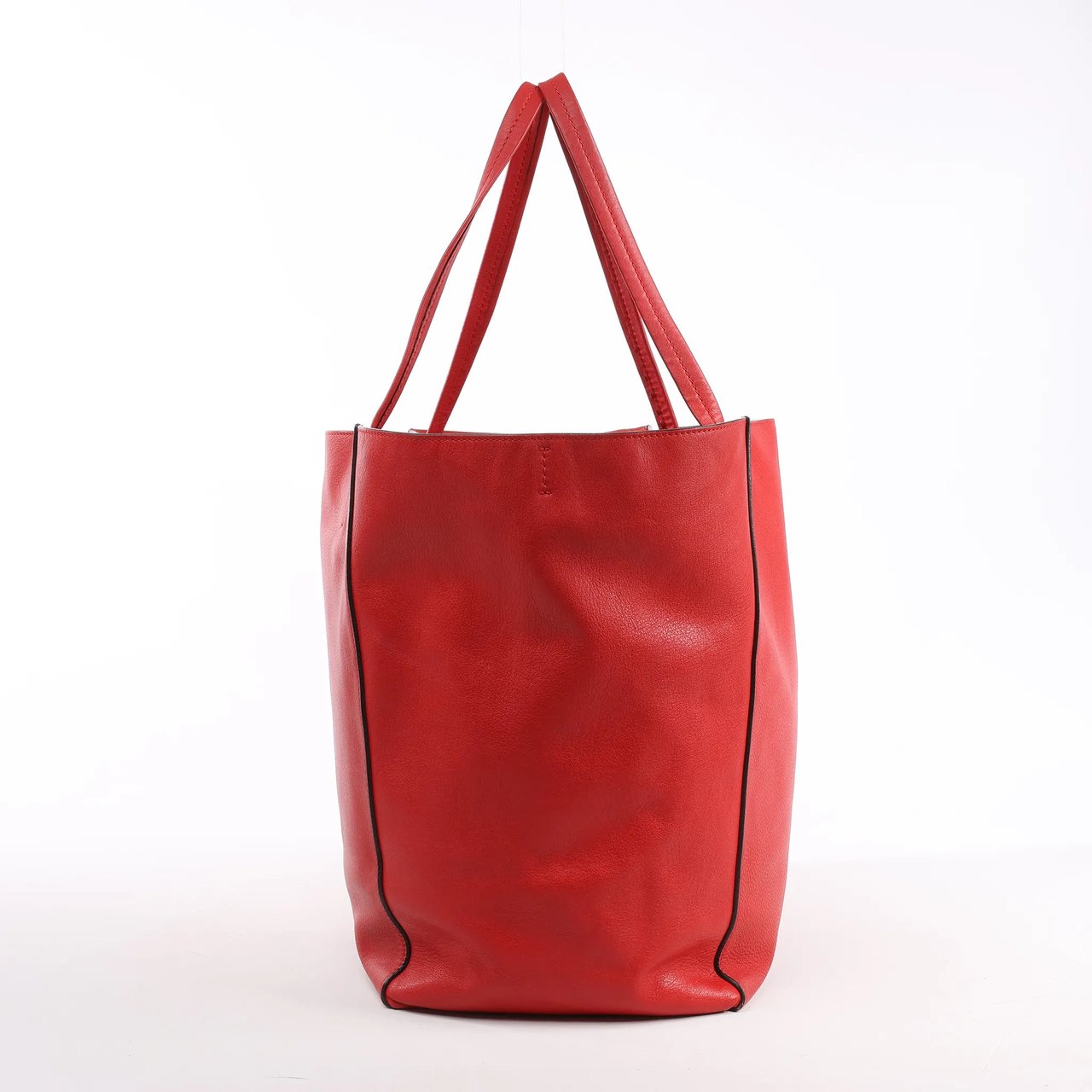 Celine Celine Cabas Phantom Large Leather Shoulder Bag in Red Rood