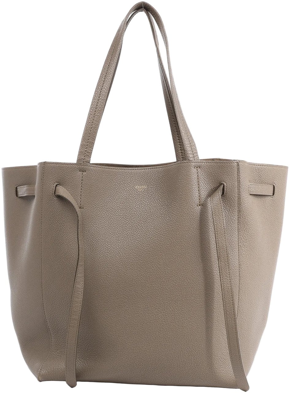 Celine Celine Cabas Phantom Medium Leather Shoulder Bag in Taupe Bruin