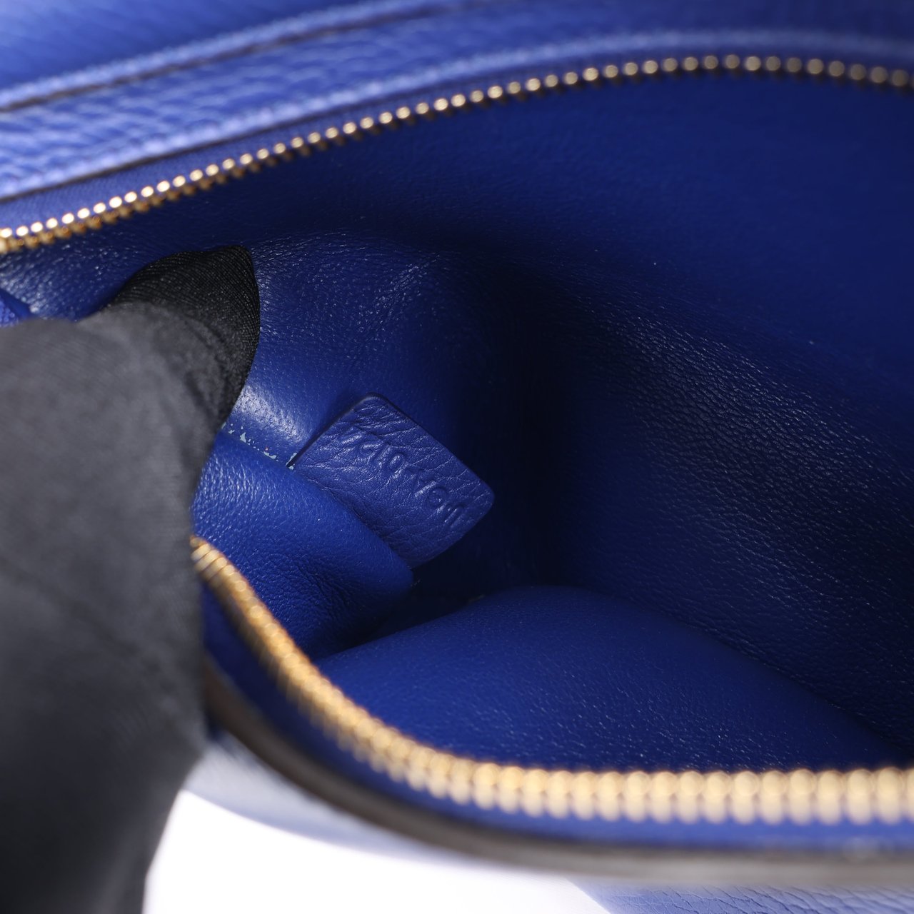 Celine CELINE Trapeze Leather x Suede 2Way Handbag in Blue Blauw