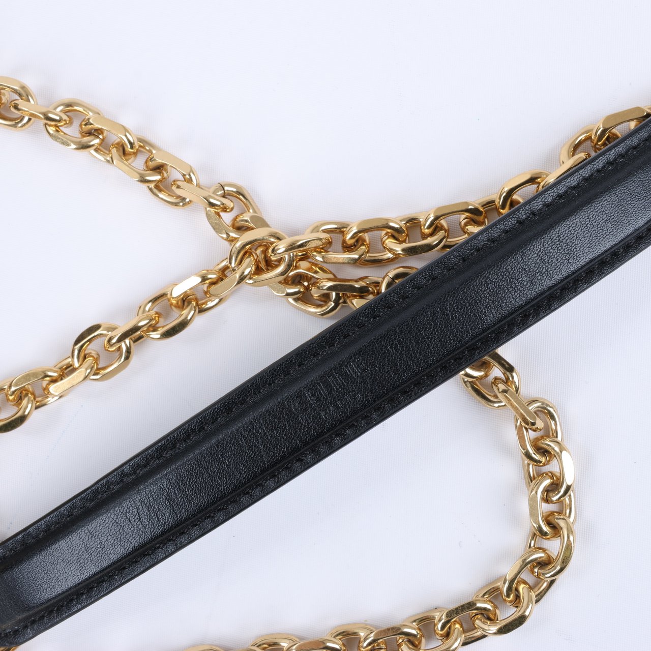 Celine Celine C Sées Medium Leather Chain Shoulder Bag Black × Brown (Marketplaces) Divers