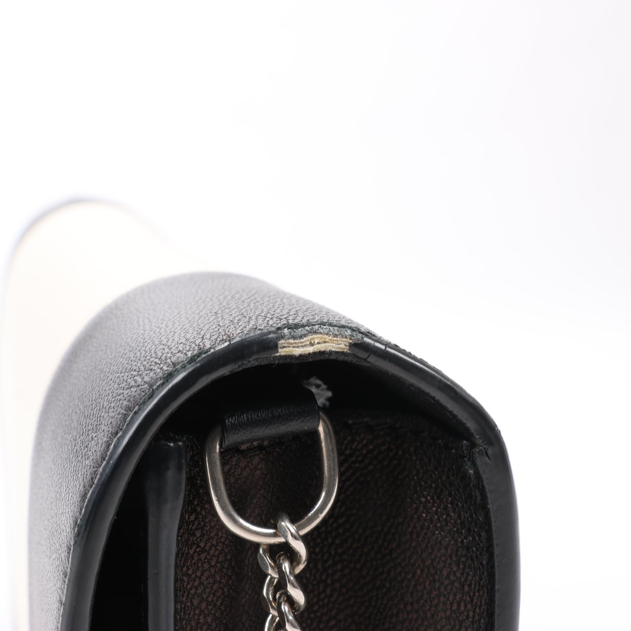 Celine Celine Frame Evening Leather Chain Shoulder Bag in Black × White (Marketplaces) Divers