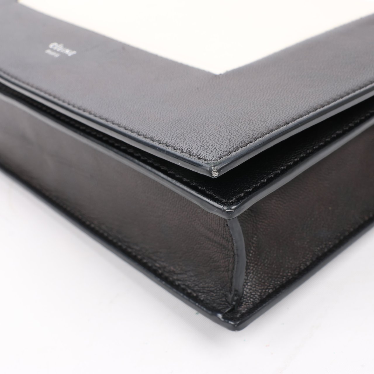 Celine Celine Frame Evening Leather Chain Shoulder Bag in Black × White (Marketplaces) Divers