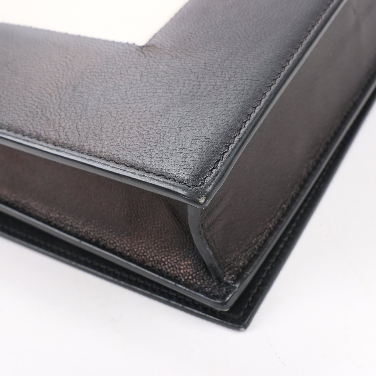 Celine Celine Frame Evening Leather Chain Shoulder Bag in Black × White (Marketplaces) Divers