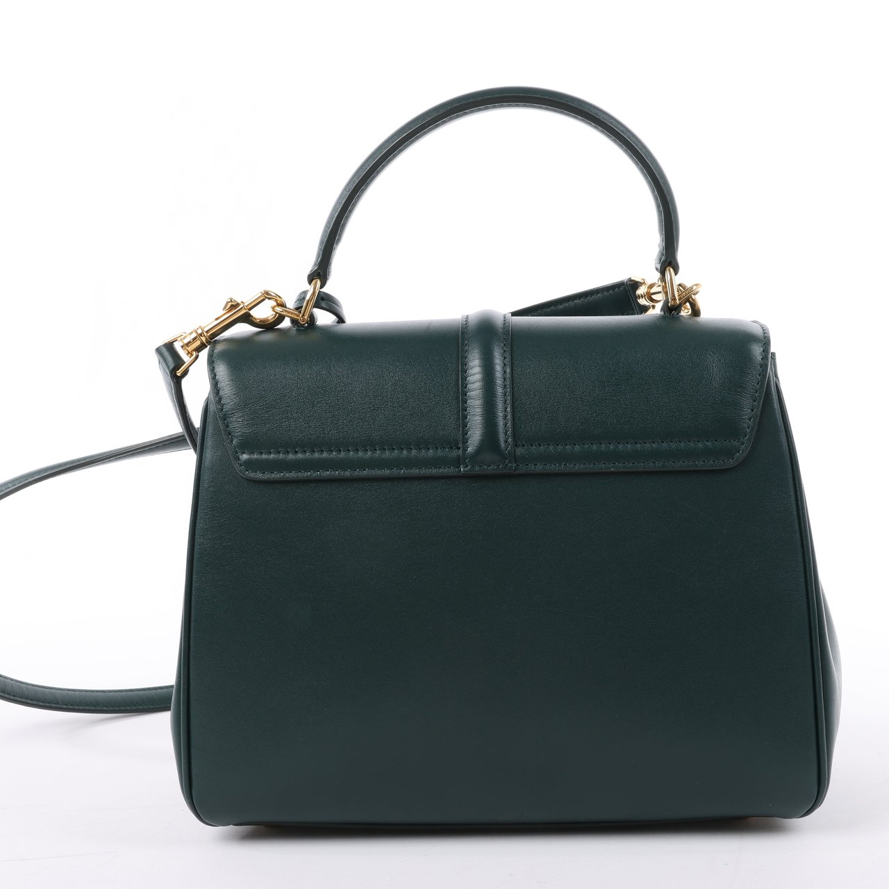 Celine Celine Sac 16 Small Smooth Leather Handbag in Green Groen