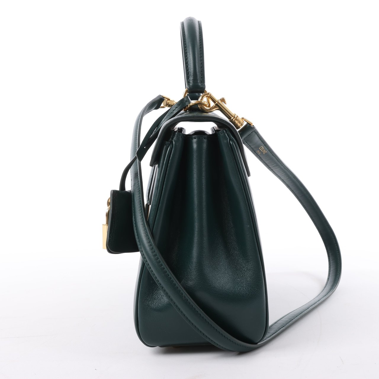 Celine Celine Sac 16 Small Smooth Leather Handbag in Green Groen