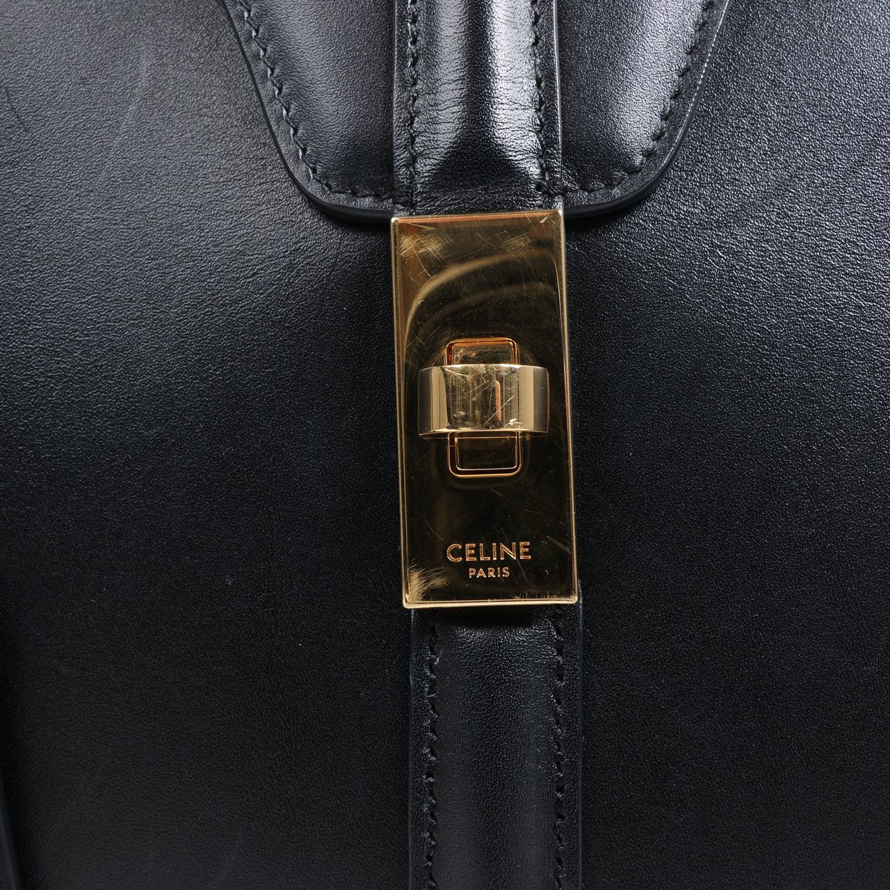 Celine Celine Sac 16 Smooth Leather Medium 2Way Handbag in Black Zwart