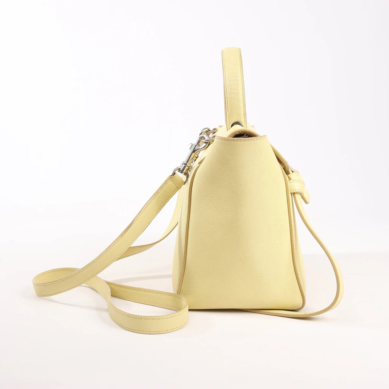 Celine CELINE Belt Bag Grained Leather Micro 2Way Handbag in Yellow Geel
