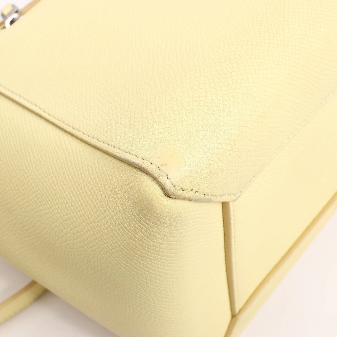 Celine CELINE Belt Bag Grained Leather Micro 2Way Handbag in Yellow Geel