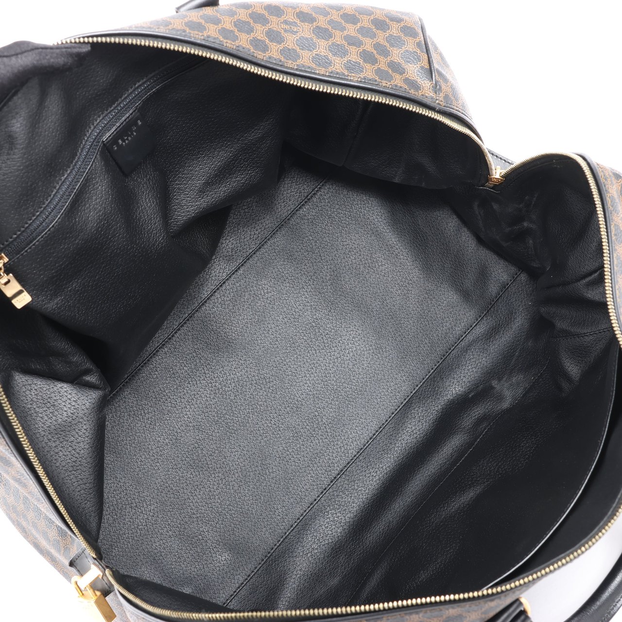 Celine Celine Macadam PVC & Leather Boston Travel bag in Black × Brown Divers