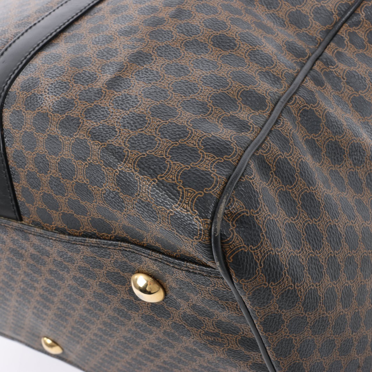 Celine Celine Macadam PVC & Leather Boston Travel bag in Black × Brown Divers