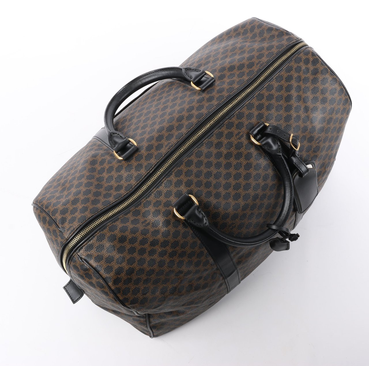 Celine Celine Macadam PVC & Leather Boston Travel bag in Black × Brown Divers