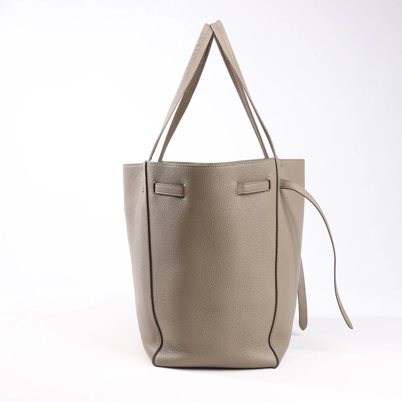 Celine Celine Cabas Phantom Small Leather Shoulder Bag in Taupe Bruin