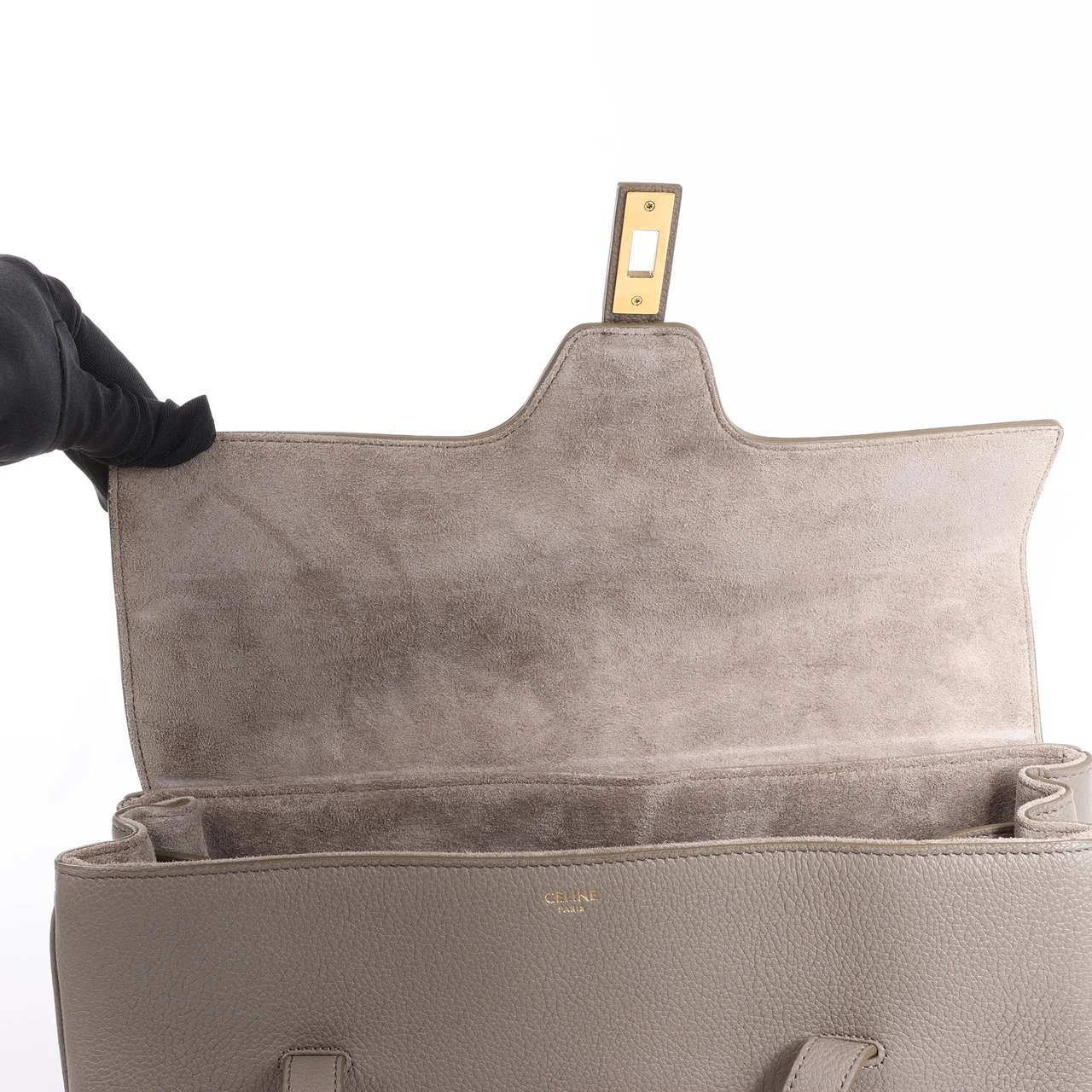 Celine Celine Sac 16 Medium Grained Leather Handbag in Gray Grijs