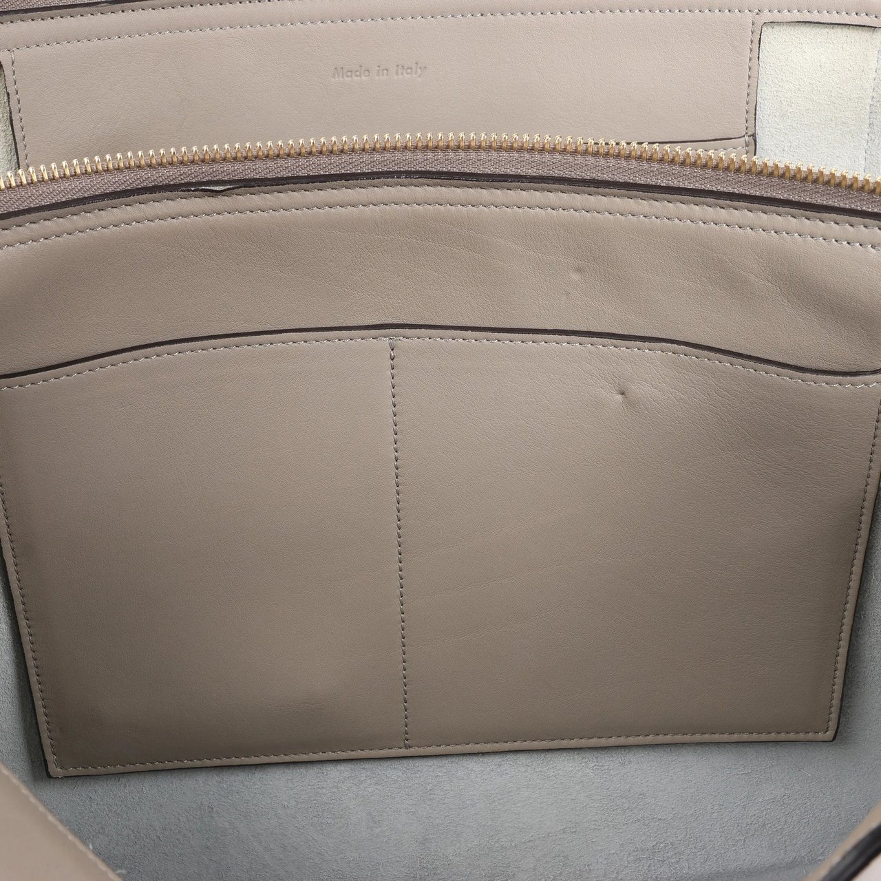 Celine Celine Tri-Fold Leather Shoulder Bag in Greige Beige