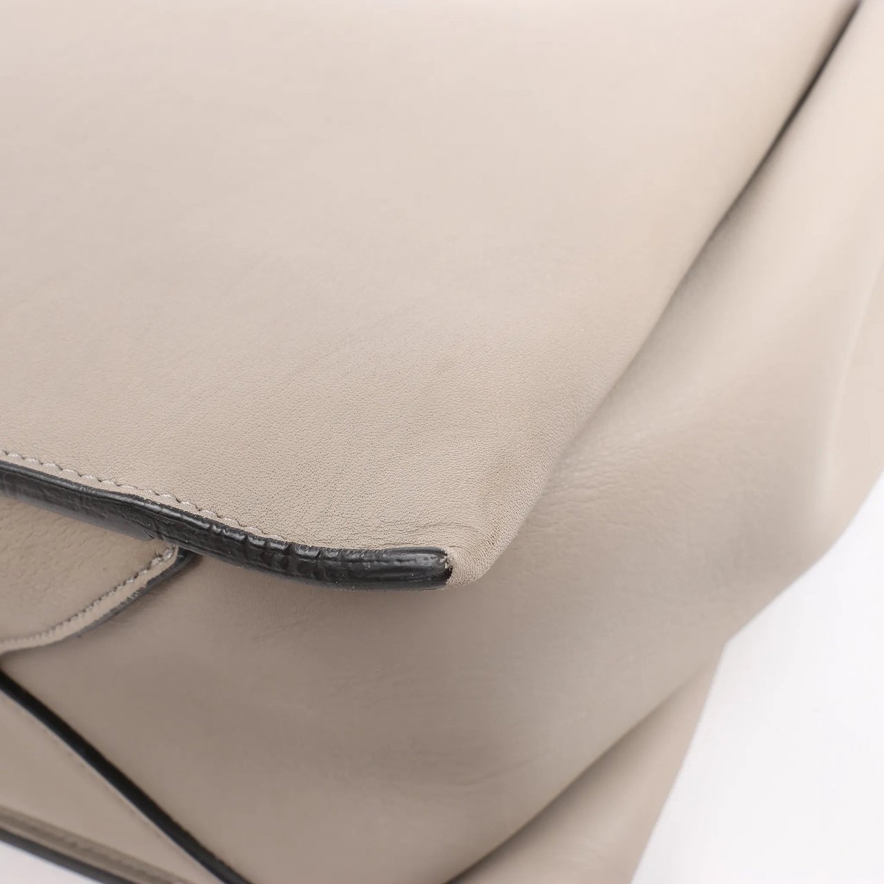 Celine Celine Tri-Fold Leather Shoulder Bag in Greige Beige