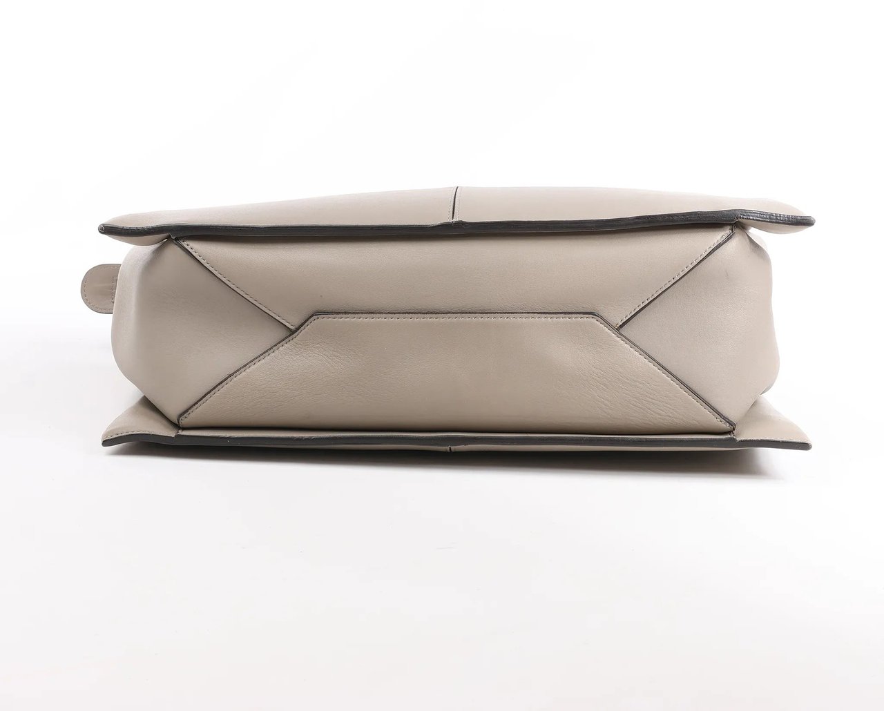 Celine Celine Tri-Fold Leather Shoulder Bag in Greige Beige