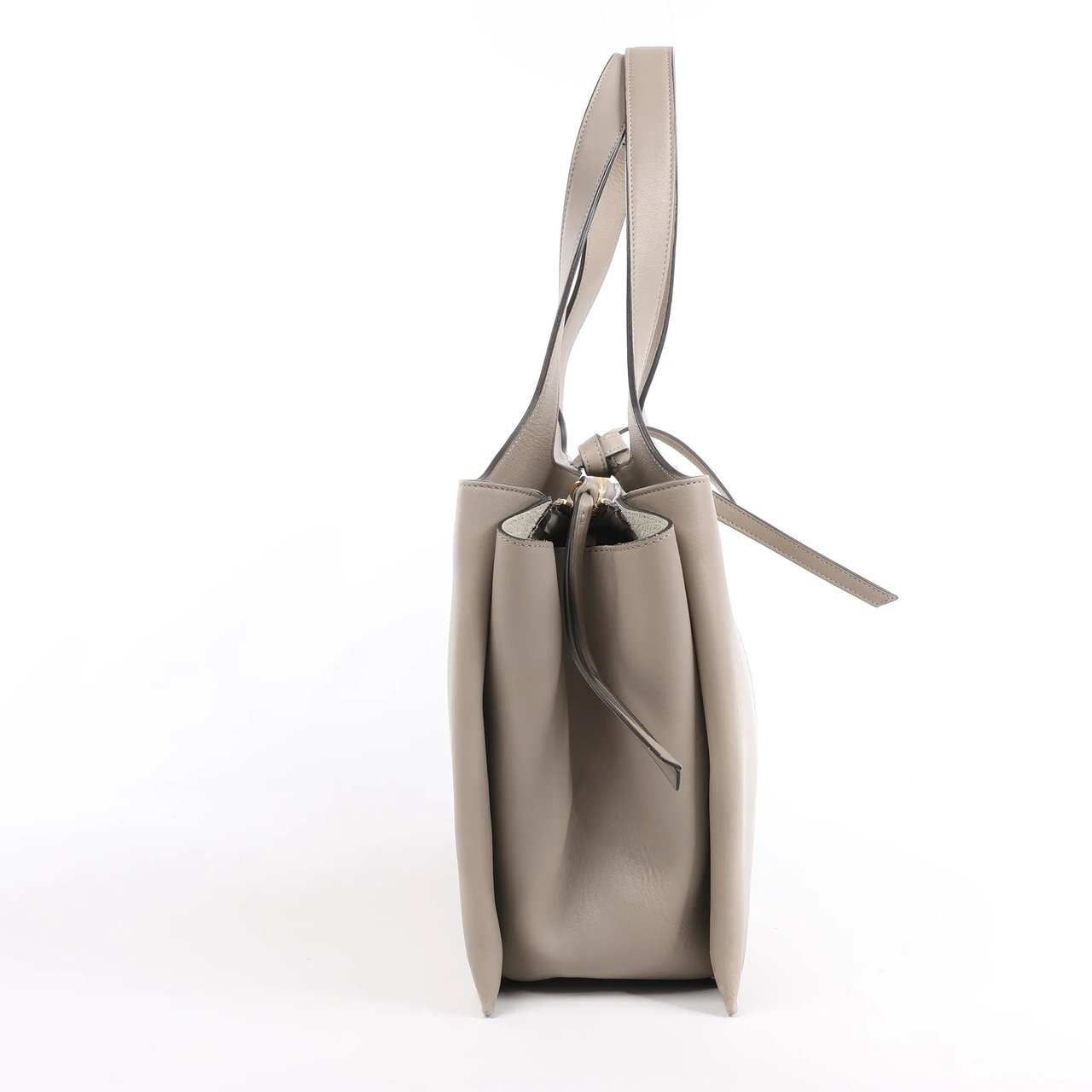 Celine Celine Tri-Fold Leather Shoulder Bag in Greige Beige