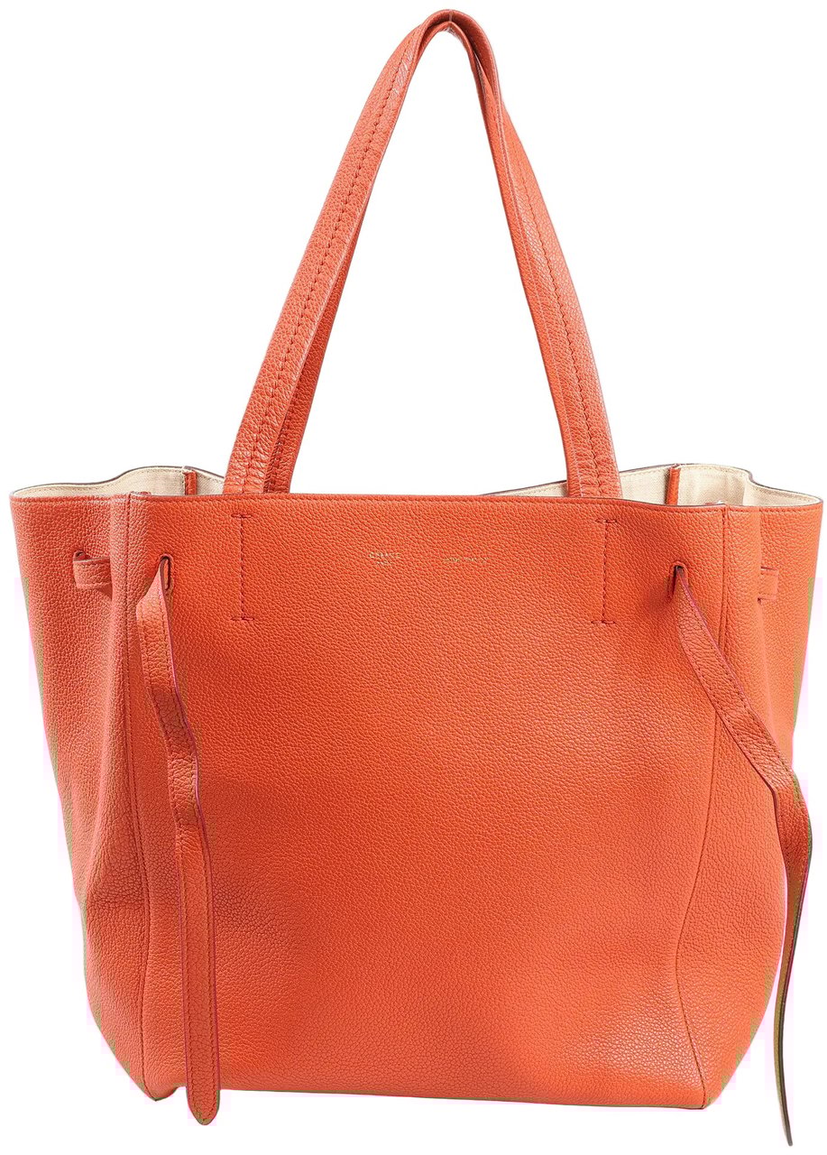 Celine Celine Cabas Phantom Small Leather Shoulder Bag in Orange Oranje