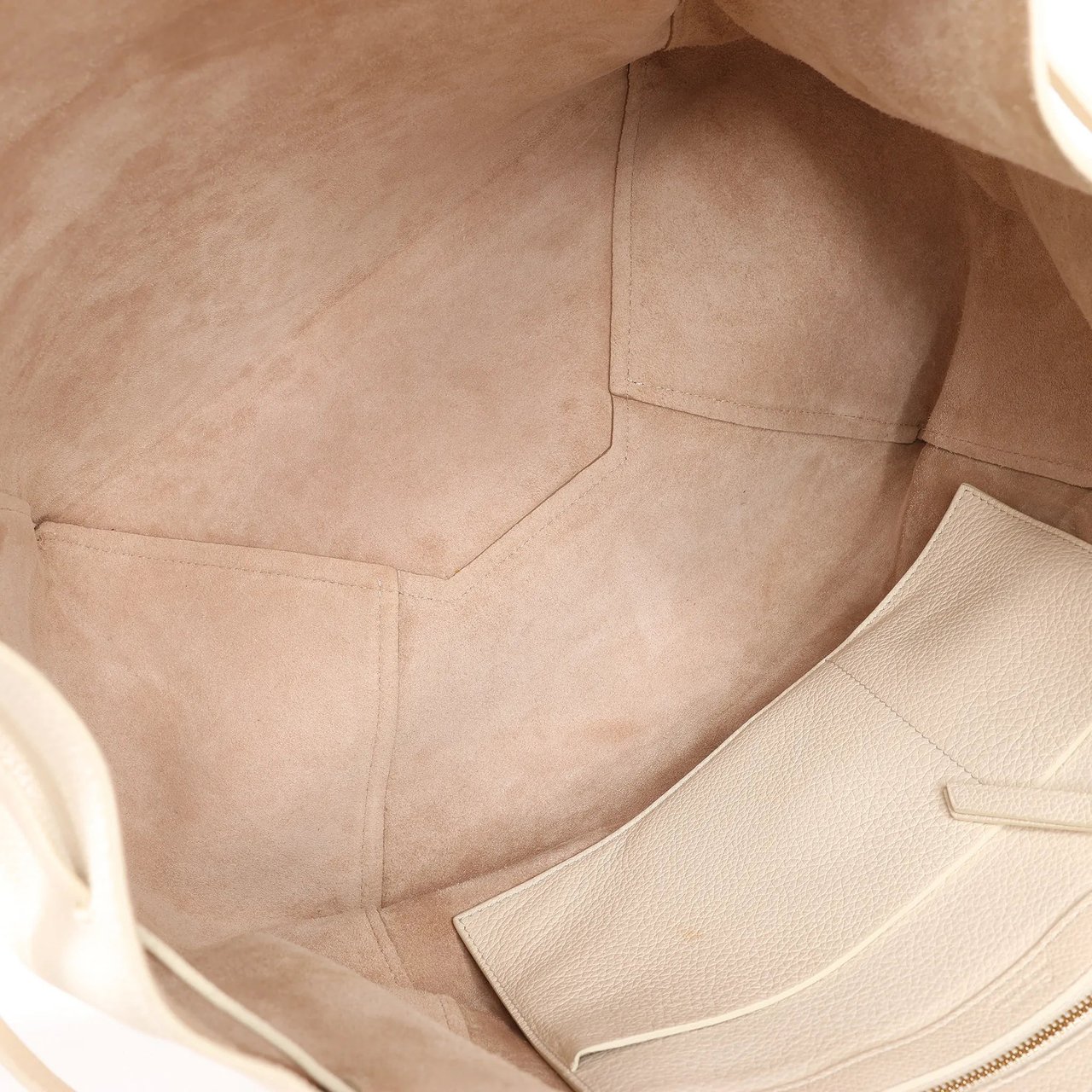 Celine Celine Cabas Phantom Medium Leather Shoulder Bag in White Wit