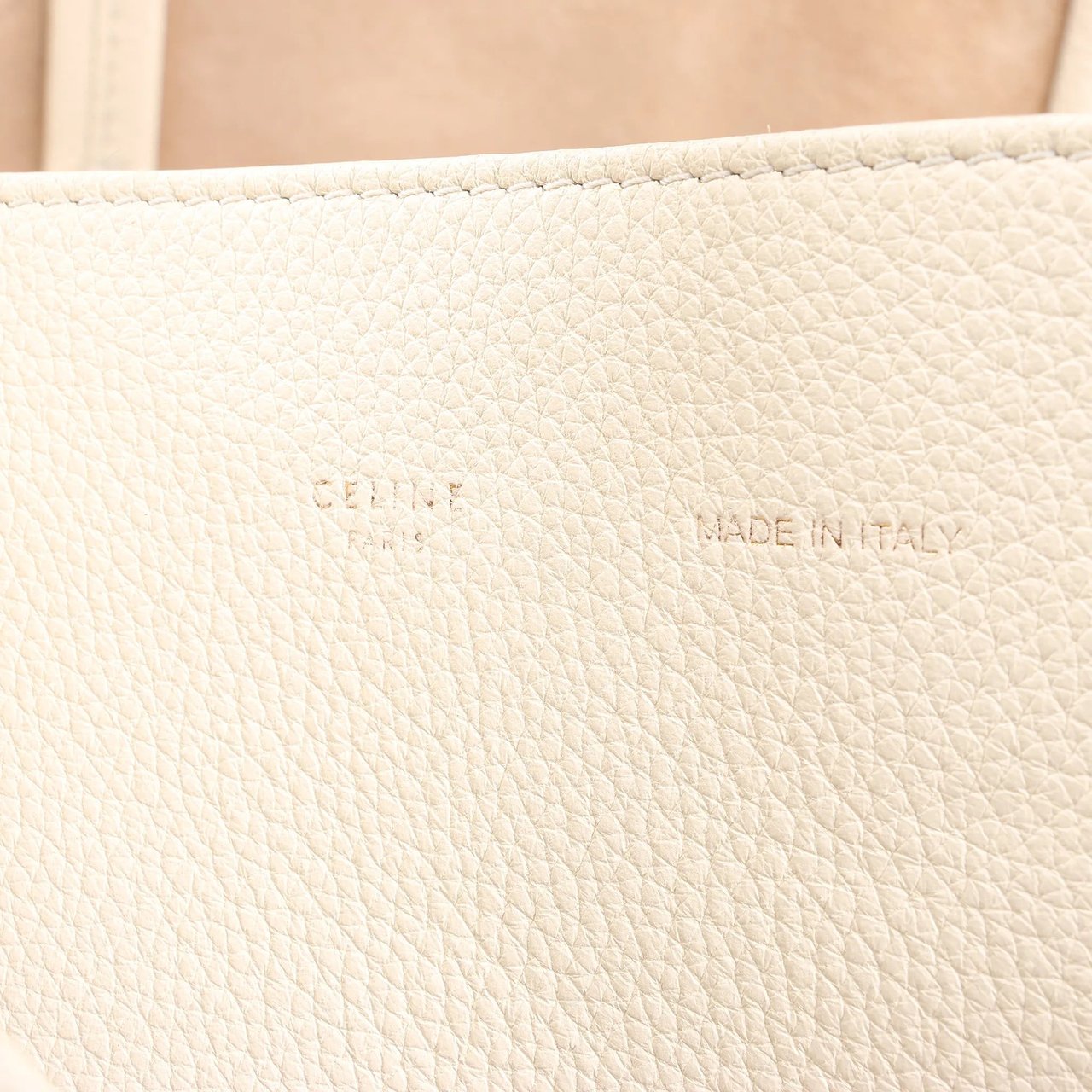 Celine Celine Cabas Phantom Medium Leather Shoulder Bag in White Wit