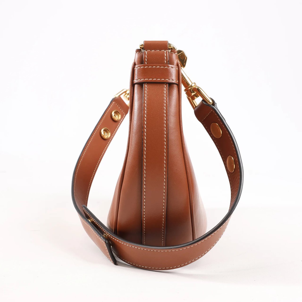 Celine CELINE Ava Leather Shoulder Bag in Brown Bruin