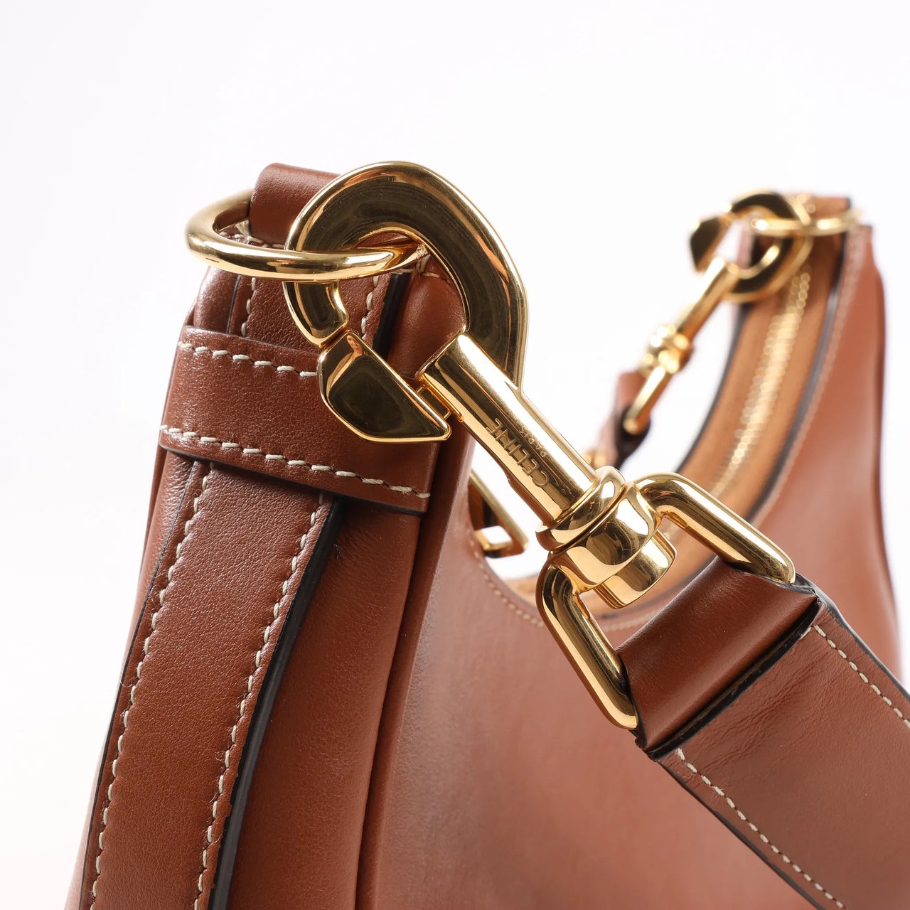 Celine CELINE Ava Leather Shoulder Bag in Brown Bruin