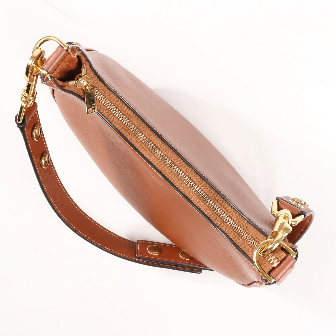 Celine CELINE Ava Leather Shoulder Bag in Brown Bruin