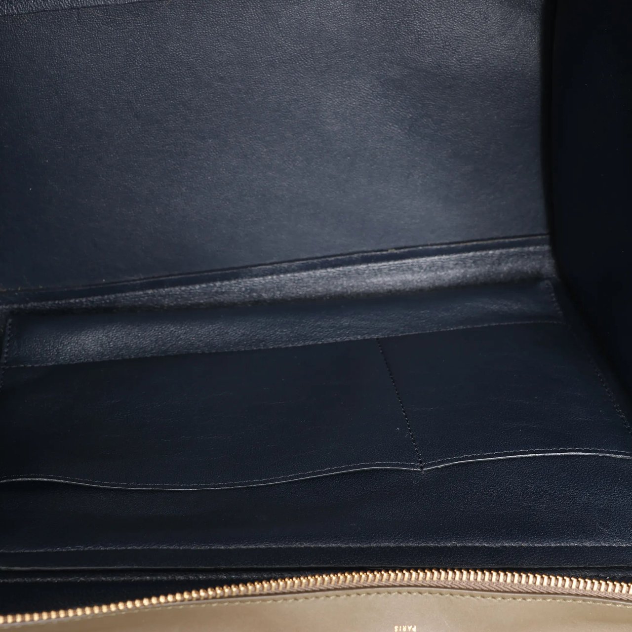 Celine CELINE Trapeze Leather x Suede 2Way Handbag in Beige x Black, Khaki Divers