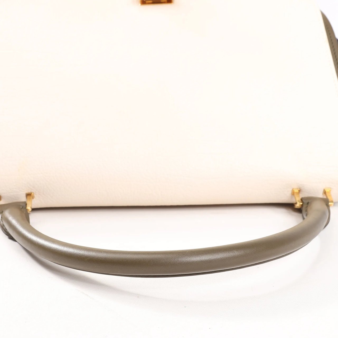 Celine CELINE Trapeze Leather x Suede 2Way Handbag in Beige x Black, Khaki Divers