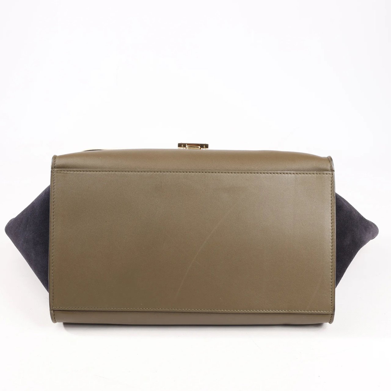 Celine CELINE Trapeze Leather x Suede 2Way Handbag in Beige x Black, Khaki Divers