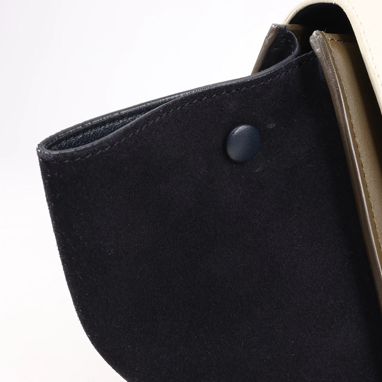 Celine CELINE Trapeze Leather x Suede 2Way Handbag in Beige x Black, Khaki Divers