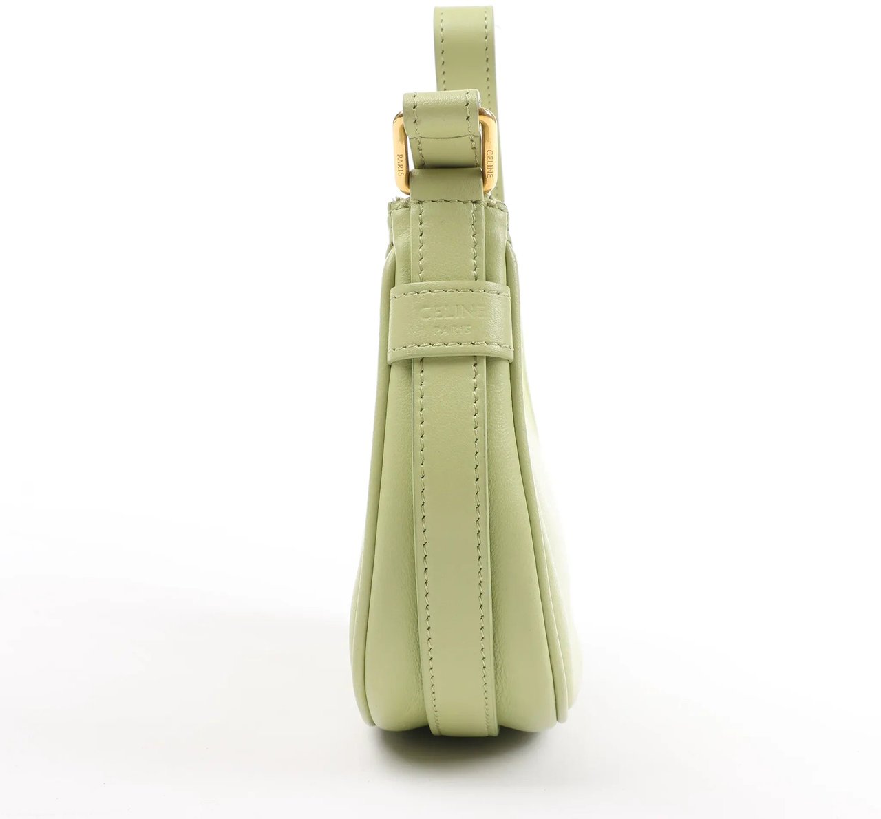 Celine CELINE Ava Leather Shoulder Bag in Green Groen