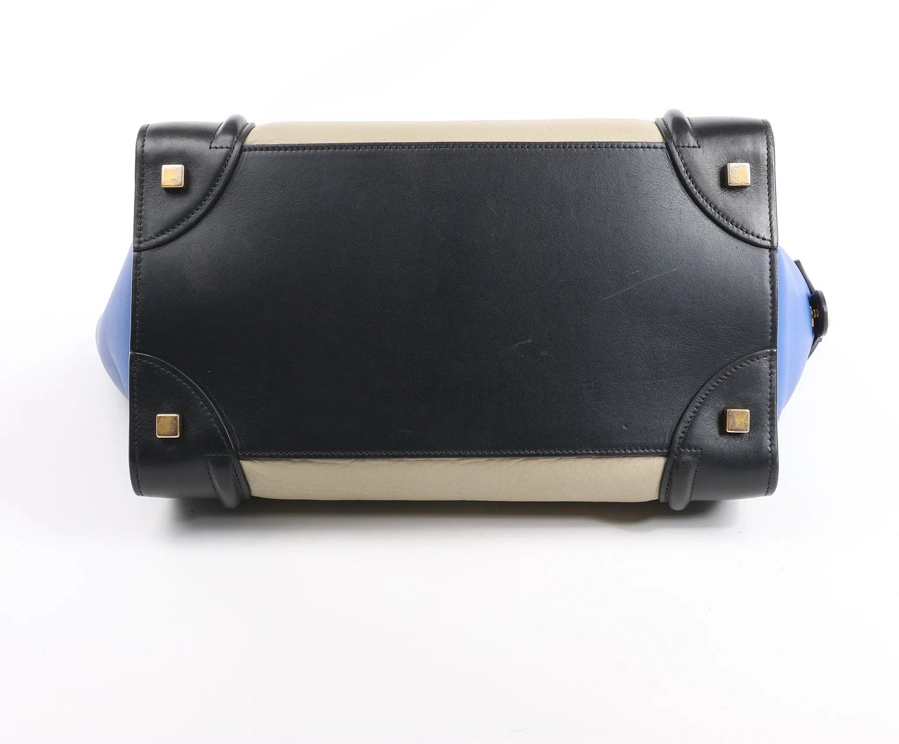 Celine Celine Luggage Mini Leather Tri-Color Handbag in Blue x Beige x Black Divers