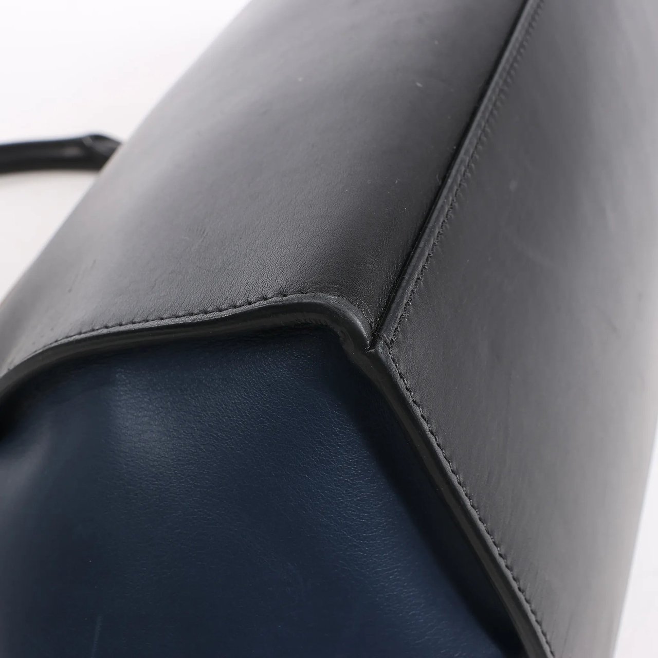 Celine CELINE Trapeze Leather x Suede 2Way Handbag in Black, Navy and Taupe Divers