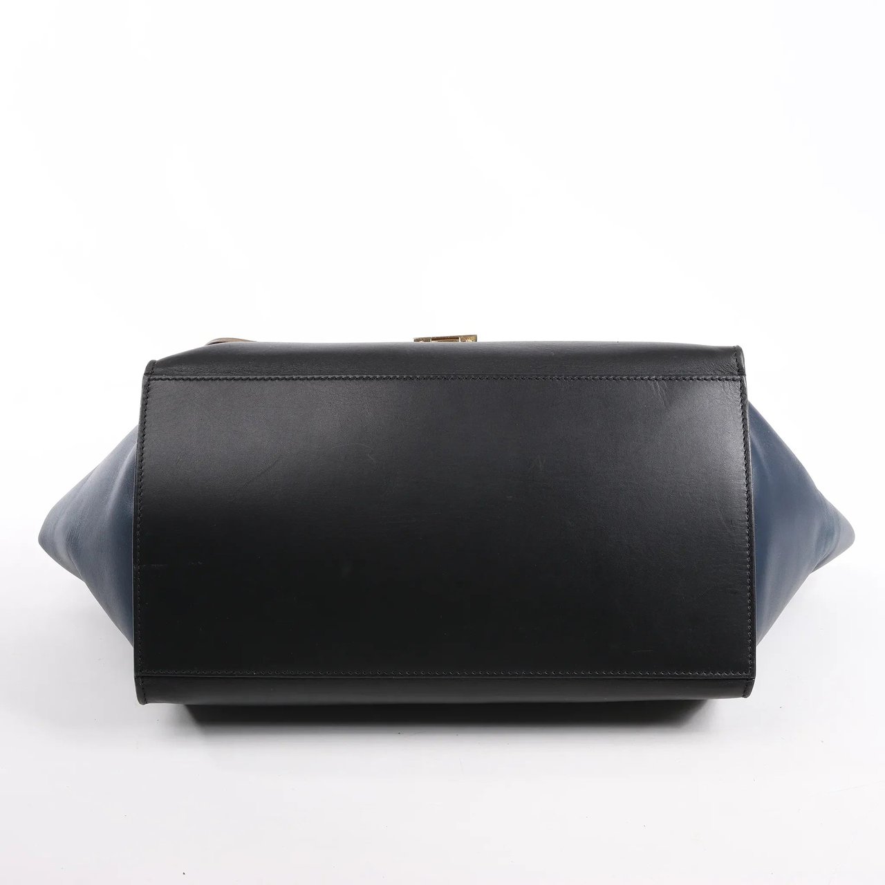 Celine CELINE Trapeze Leather x Suede 2Way Handbag in Black, Navy and Taupe Divers