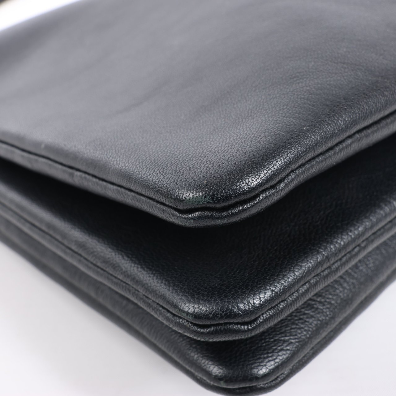 Celine Celine Trio Large Leather Crossbody bag in Black Zwart