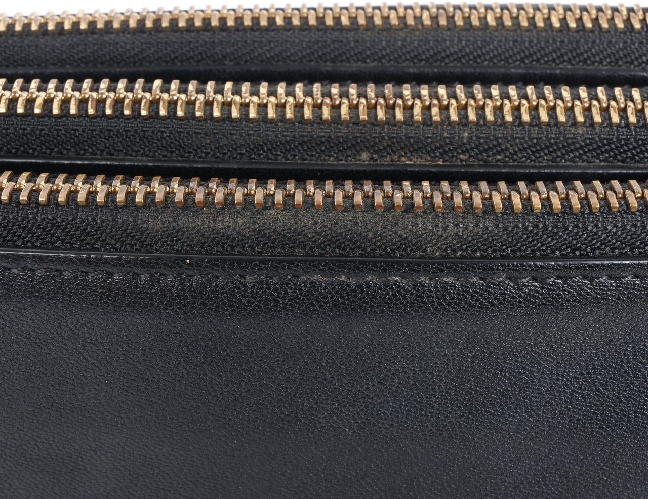 Celine Celine Trio Large Leather Crossbody bag in Black Zwart