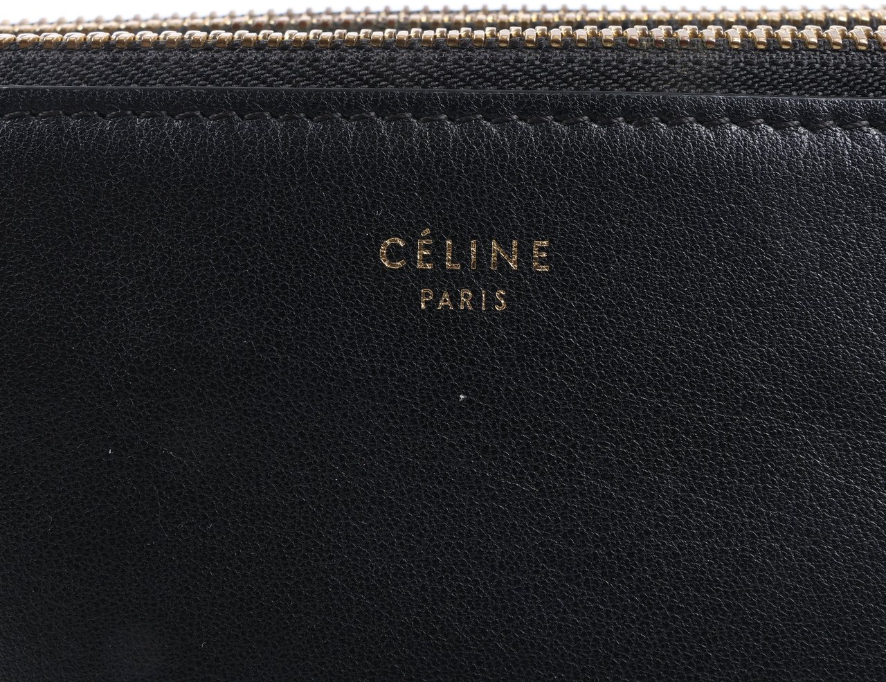 Celine Celine Trio Large Leather Crossbody bag in Black Zwart