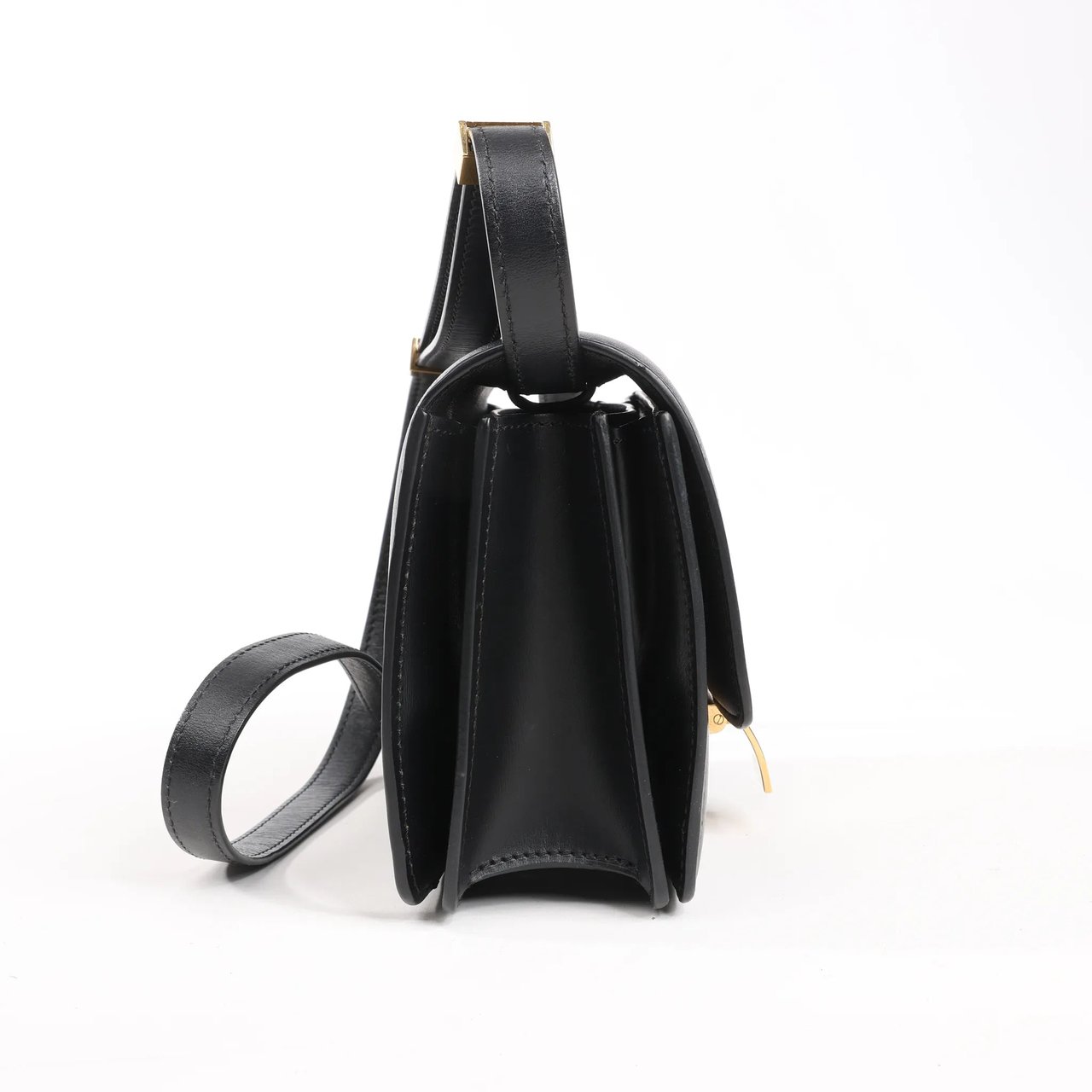 Celine Celine Classic Box Small Leather Shoulder Bag in Black Zwart