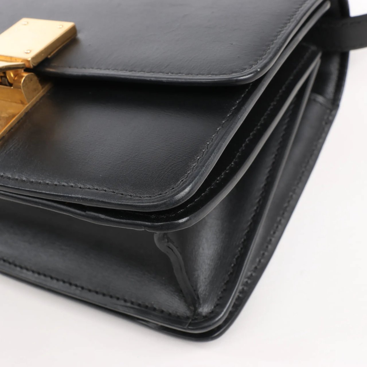 Celine Celine Classic Box Small Leather Shoulder Bag in Black Zwart